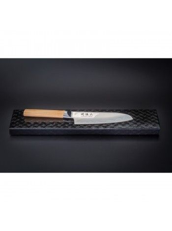 Hож Santoku KAI, Магороку Композит, лезвие 6,5"/ 16,5 см., pукоятка светлое многослойное дерево 12 см.